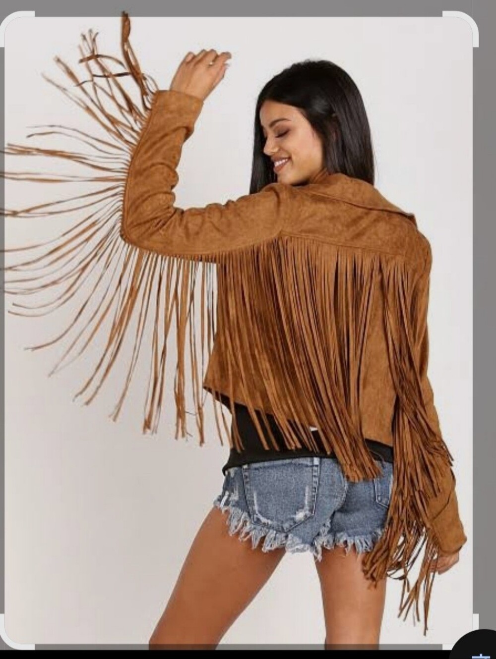 Show Me Your MuMu Suede Fringe Moto Jacket - Tan